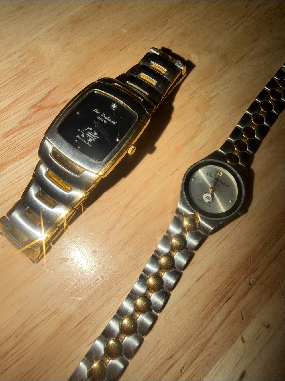 FOSSIL Two-Tone Stainless Steel Watches - CONSOL ENERGY; coal mine (2006 rare)